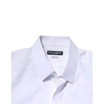 Dolce & Gabbana White Cotton GOLD Long Sleeves Formal Shirt TSH906815-38