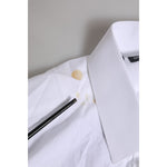 Dolce & Gabbana White Cotton MARTINI Long Sleeve Formal Shirt TSH906825-39