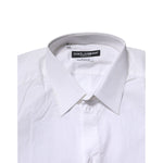 Dolce & Gabbana White Cotton GOLD Long Sleeves Formal Shirt TSH906842-40
