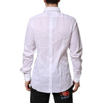 Dolce & Gabbana White Cotton GOLD Long Sleeves Formal Shirt