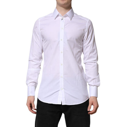 Dolce & Gabbana White GOLD Long Sleeves Dress Formal Shirt