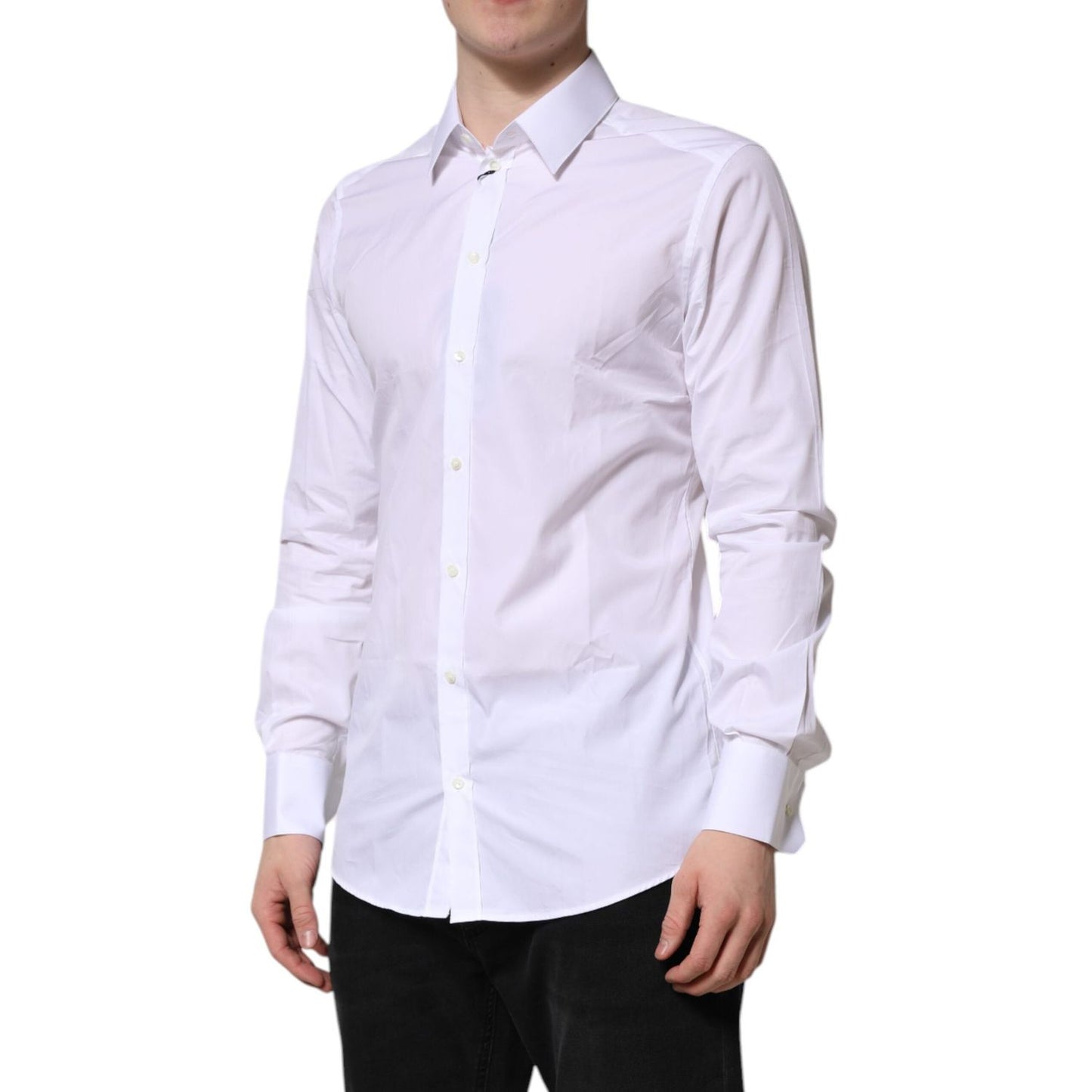 Dolce & Gabbana White GOLD Long Sleeves Dress Formal Shirt TSH906862-40