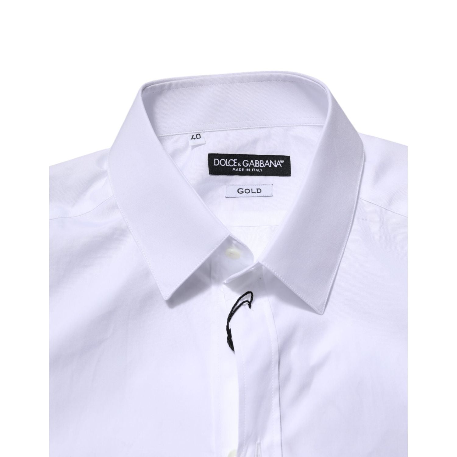 Dolce & Gabbana White GOLD Long Sleeves Dress Formal Shirt