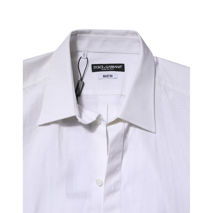 Dolce & Gabbana White MARTINI Long Sleeve Dress Formal Shirt