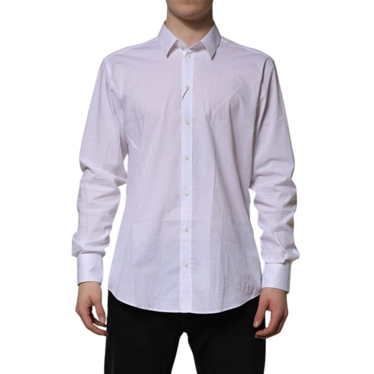 Dolce & Gabbana White MARTINI Long Sleeve Dress Formal Shirt