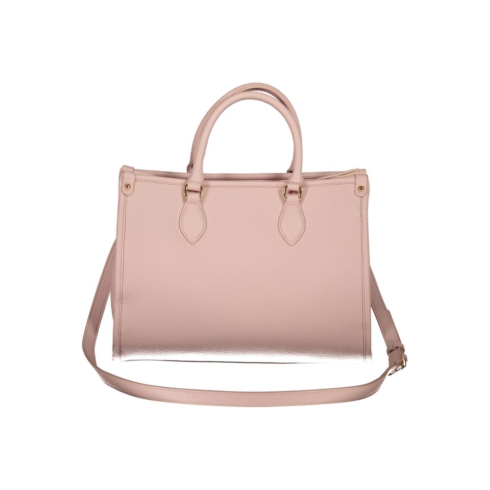 Mario Valentino Pink Polyethylene Handbag with adjustable strap, internal pocket, and protective feet.