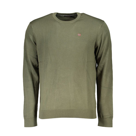 Napapijri Green Cotton Men Sweater NA-25266-S