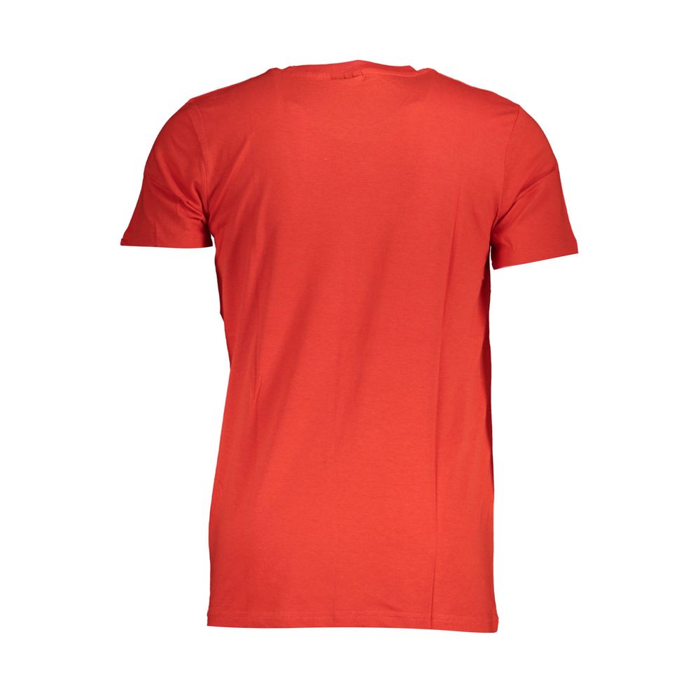 Norway 1963 Red Cotton Men T-Shirt back view showing bold red color and sleek short-sleeve design.