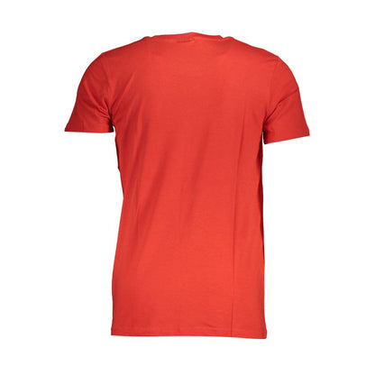 Norway 1963 Red Cotton Men T-Shirt back view showing bold red color and sleek short-sleeve design.