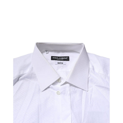 Dolce & Gabbana White MARTINI Long Sleeve Dress Formal Shirt