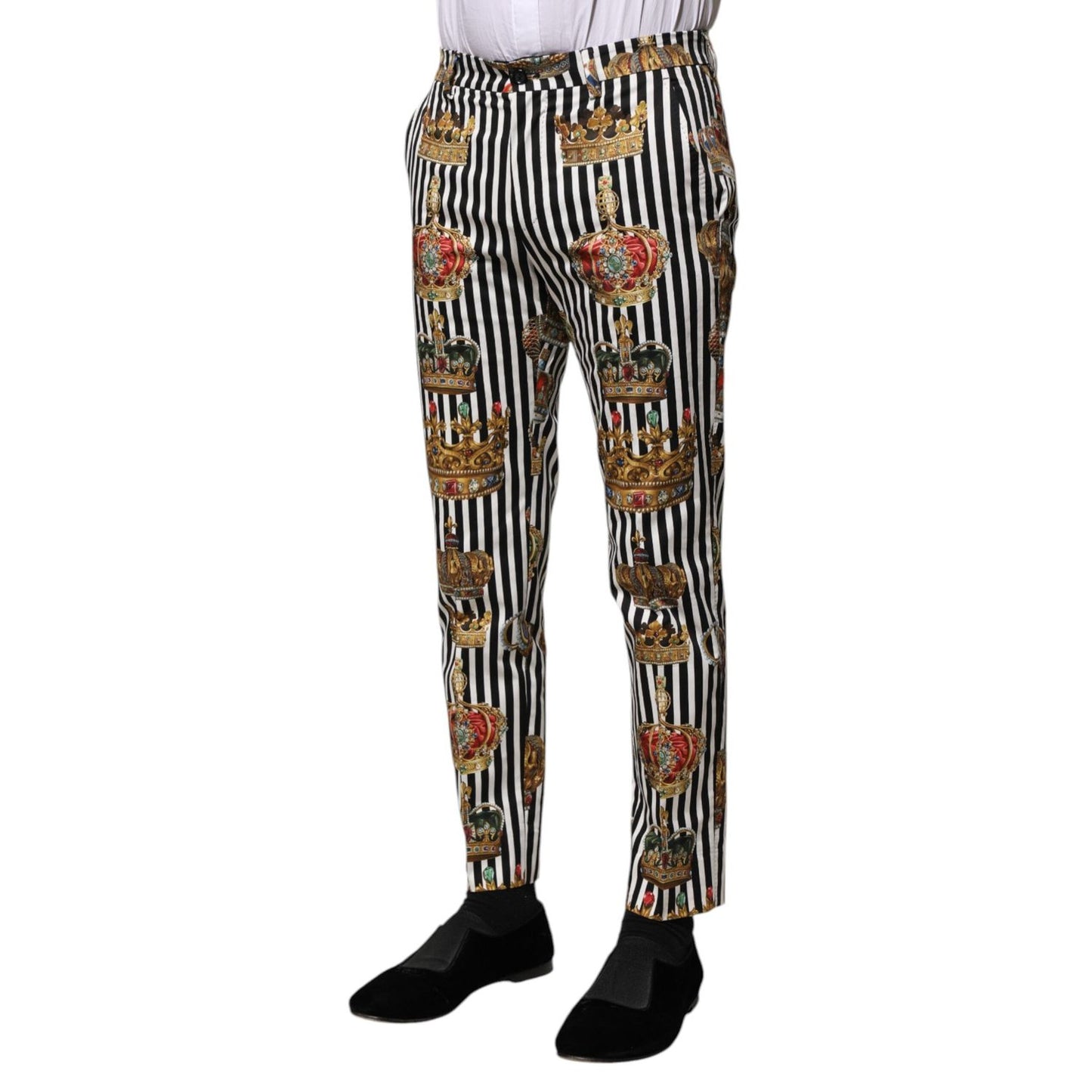 Dolce & Gabbana Multicolor Striped Crown Pants PAN74708-44