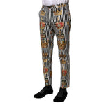 Dolce & Gabbana Multicolor Striped Crown Pants PAN74708-44