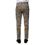 Dolce & Gabbana Multicolor Striped Crown Pants PAN74708-44