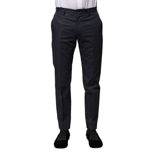 Dolce & Gabbana Dark Blue Cotton Formal Pants