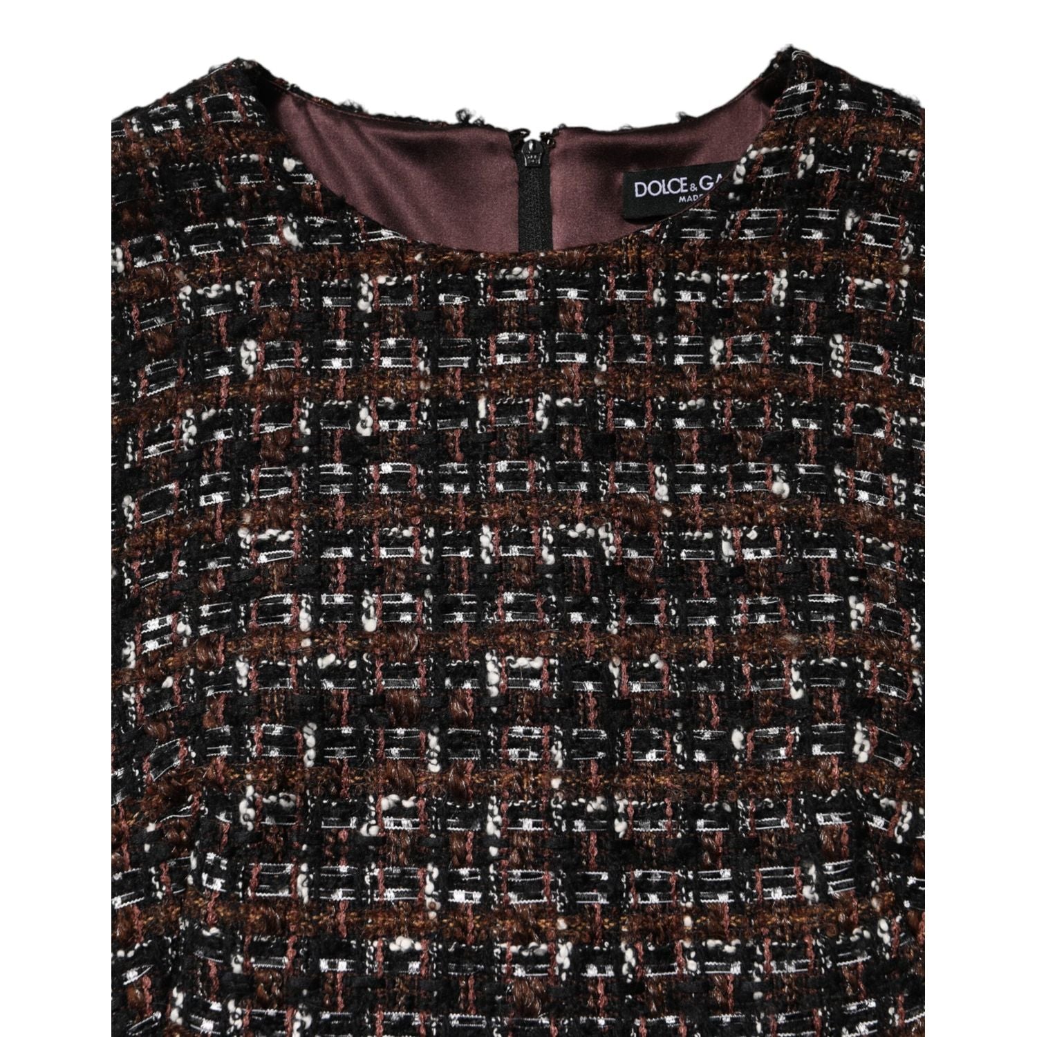 Dolce & Gabbana Multicolor Sleeveless Mini Tweed A-line Dress