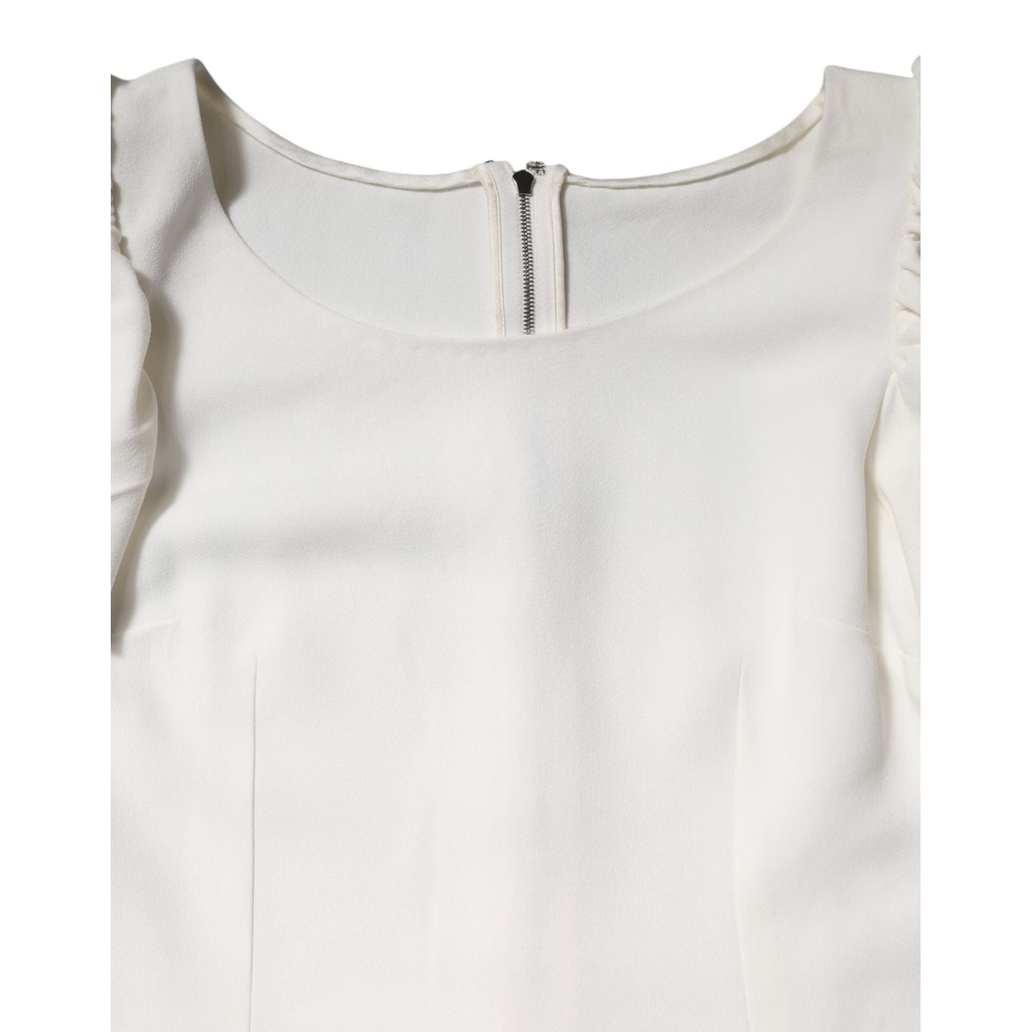 Dolce & Gabbana White Viscose Round Neck Short Sleeves Top
