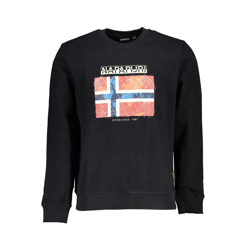 Napapijri Black Cotton Men Sweater NA-25322-S