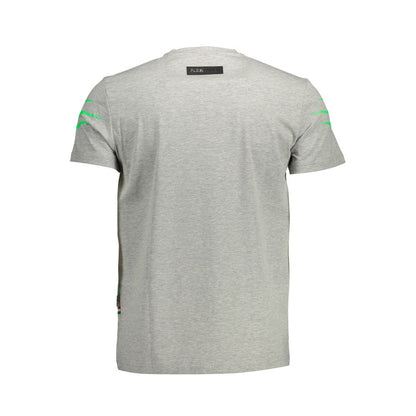 Back view of Plein Sport Brown Cotton Men T-Shirt with logo and contrasting details.