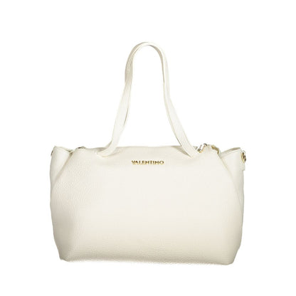 Mario Valentino White Polyethylene Women Handbag with dual shoulder handles and detachable strap