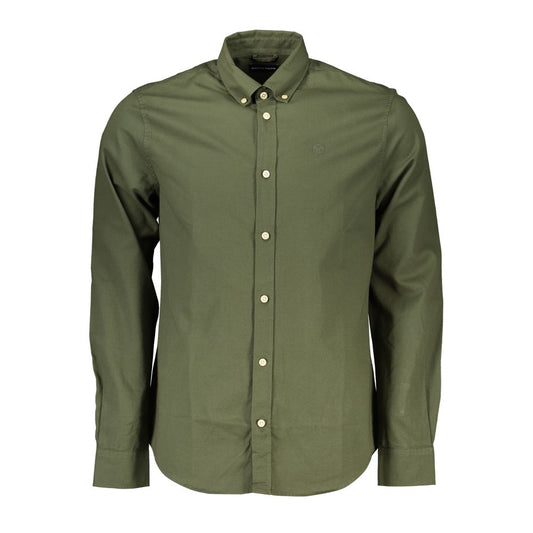 North Sails Green Cotton Men Shirt NO-23643-S