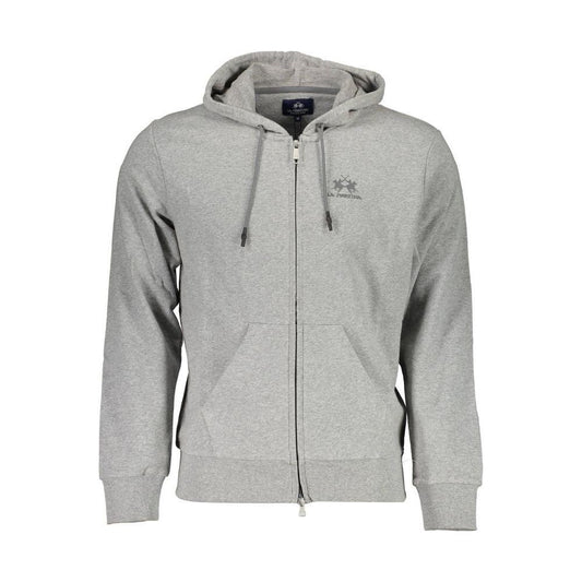 La Martina Brown Cotton Men Sweater Hoodie LA-27680-L