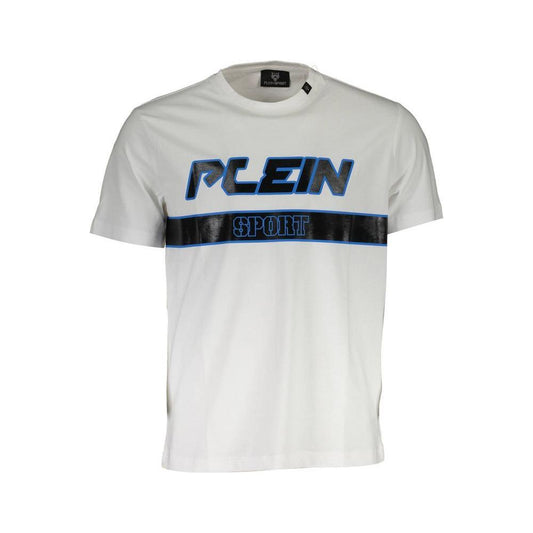 Plein Sport White Cotton Men T-Shirt PL-10247-S