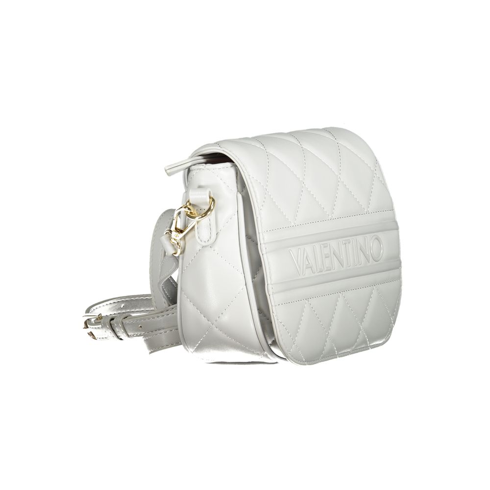 Mario Valentino Gray Polyethylene Women Handbag with adjustable strap and logo emblem in elegant design.