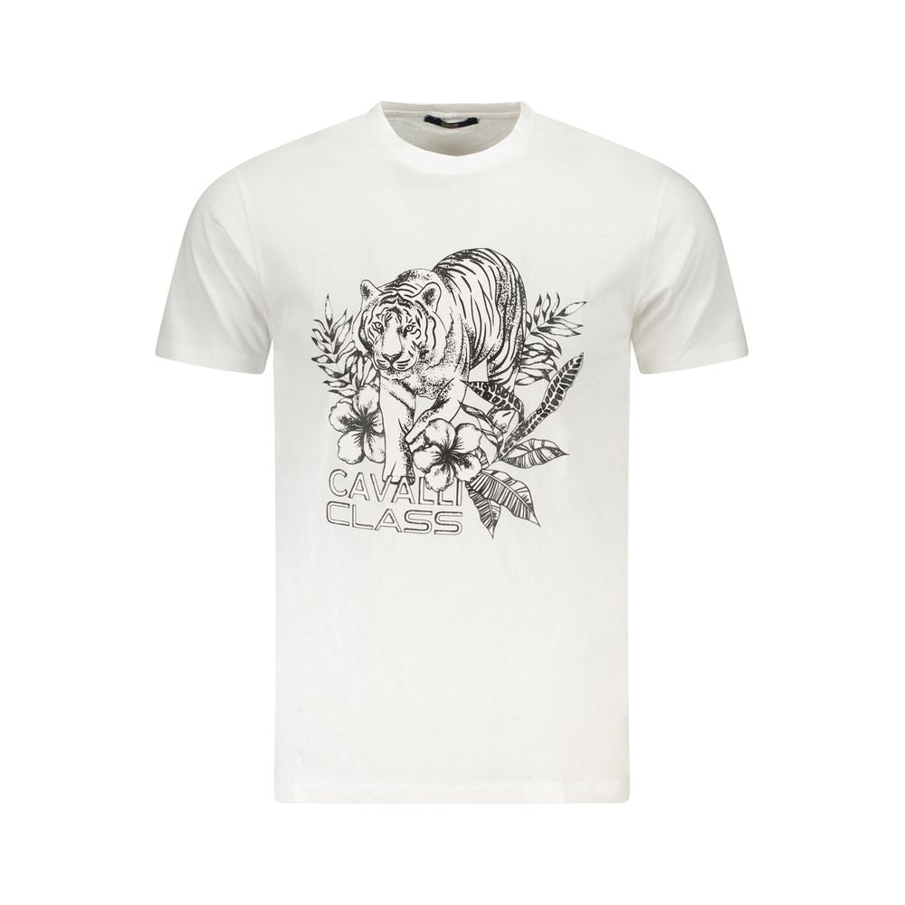 Cavalli Class White Cotton T-Shirt