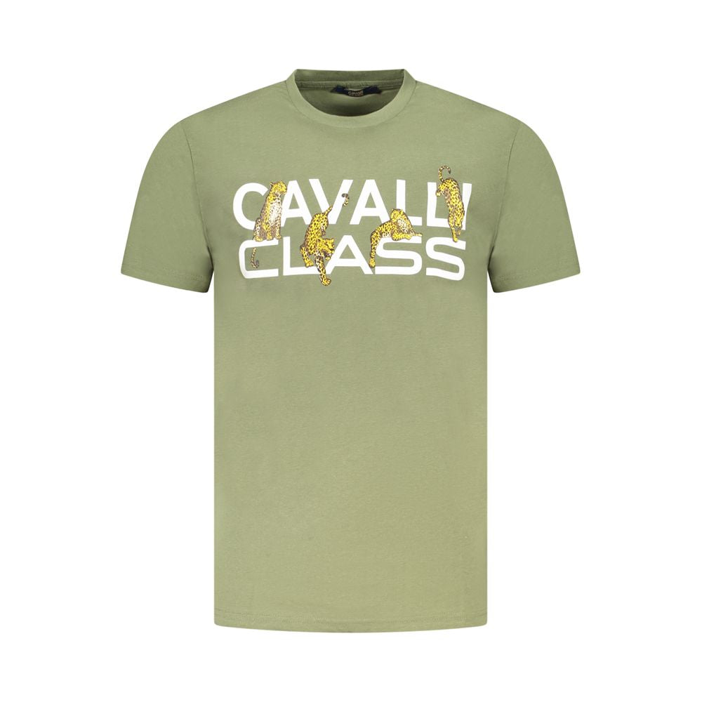 Cavalli Class Green Cotton T-Shirt