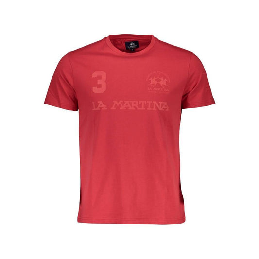 La Martina Red Cotton Men T-Shirt