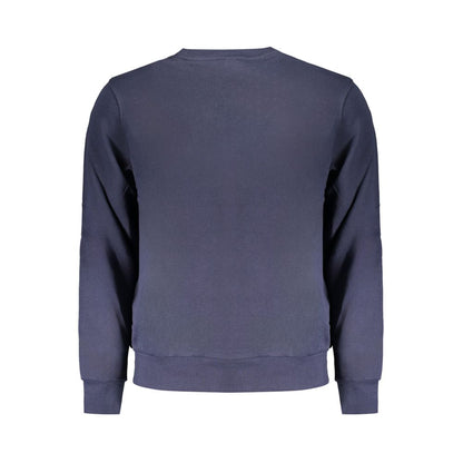 Back view of North Sails Blue Cotton Men Sweater showcasing its classic design and craftsmanship.