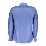 North Sails Blue Linen Men Shirt NO-37143-S