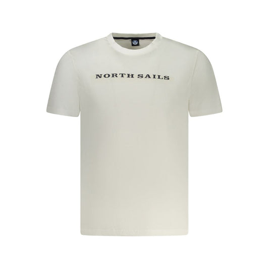 North Sails White Cotton Men T-Shirt with logo print