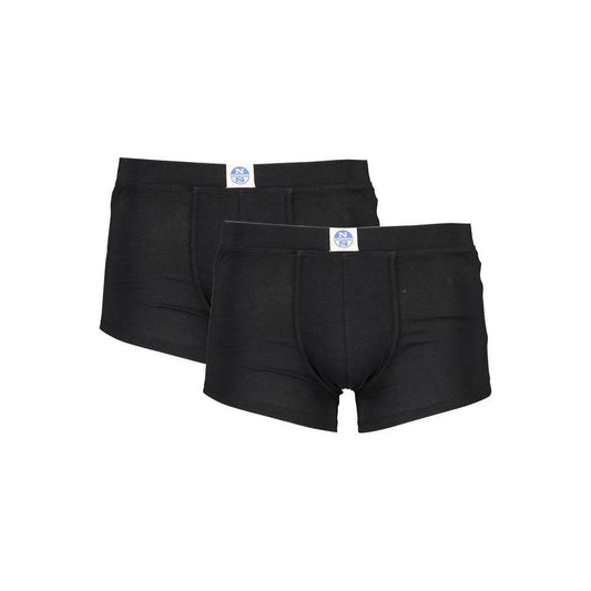 North Sails Black Cotton Men Boxer Pack NO-36821-S