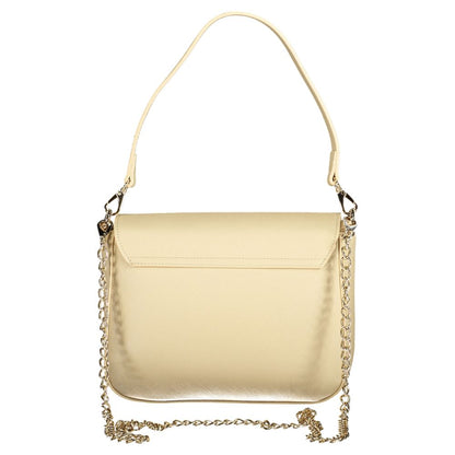 Mario Valentino Beige Polyethylene Women Handbag with removable shoulder handle and chain strap