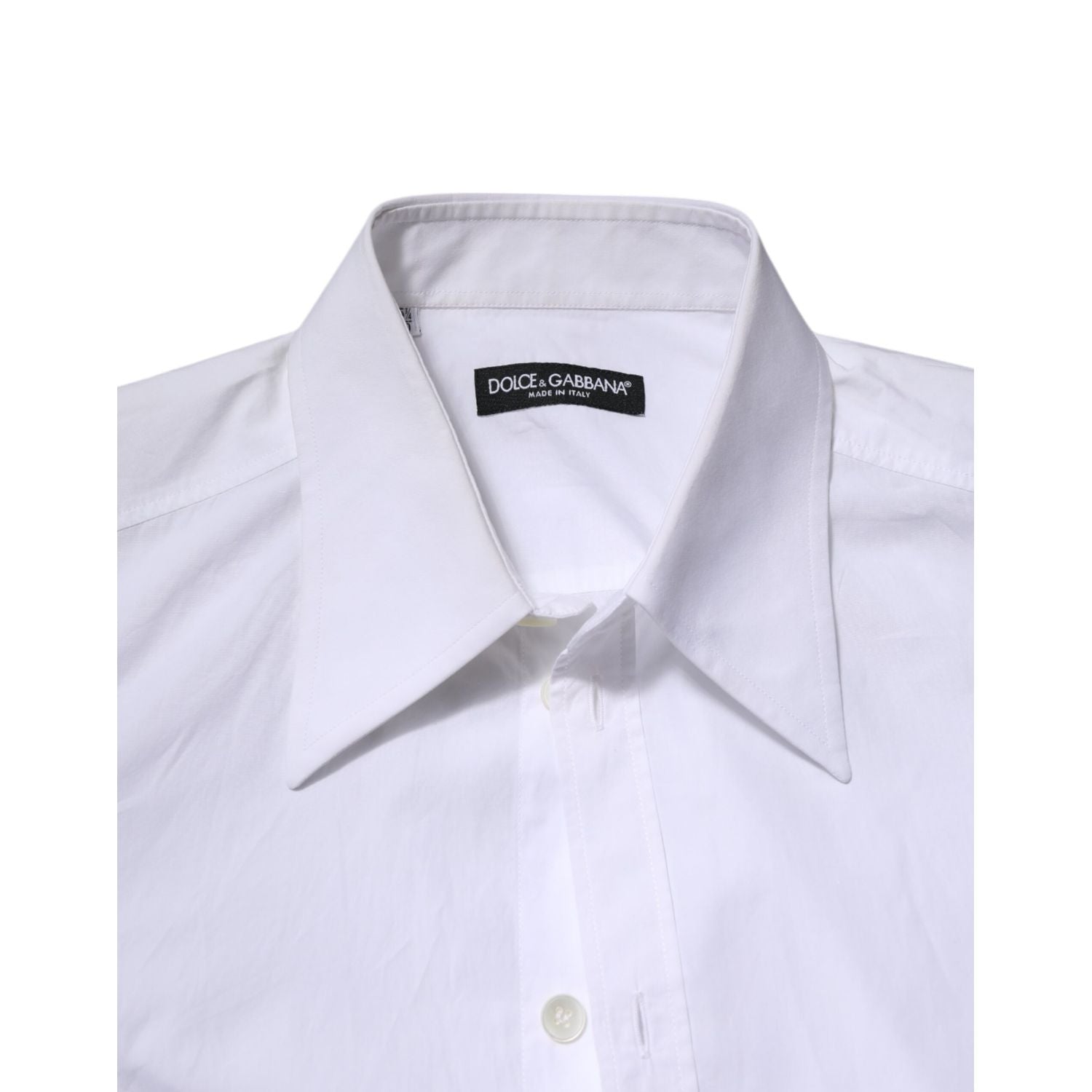 Dolce & Gabbana White Cotton Long Sleeves Dress Shirt