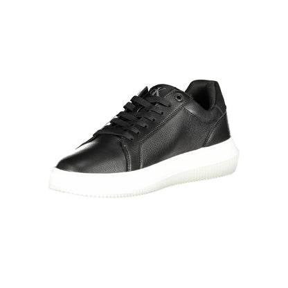 Calvin Klein Black Polyethylene Men Sneaker with sleek design and removable insole for comfort.