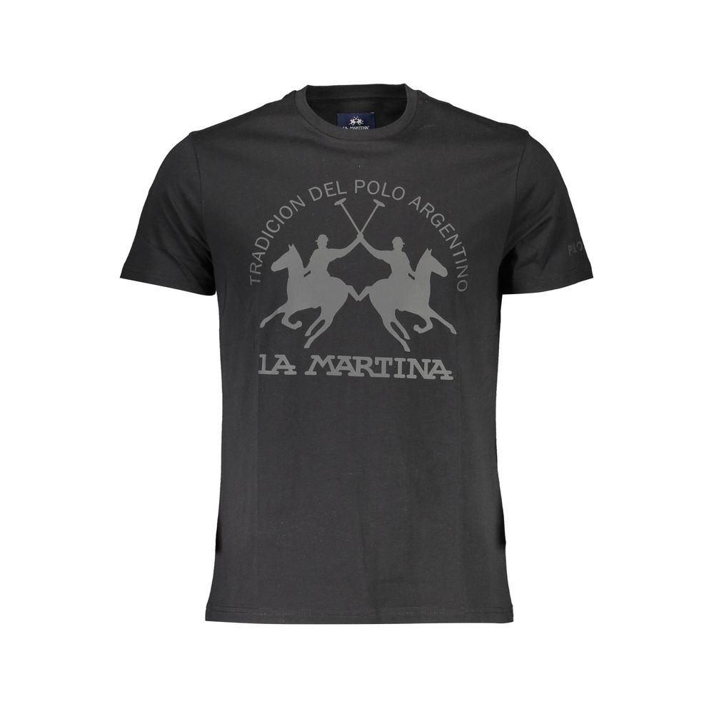 La Martina Black Cotton T-Shirt