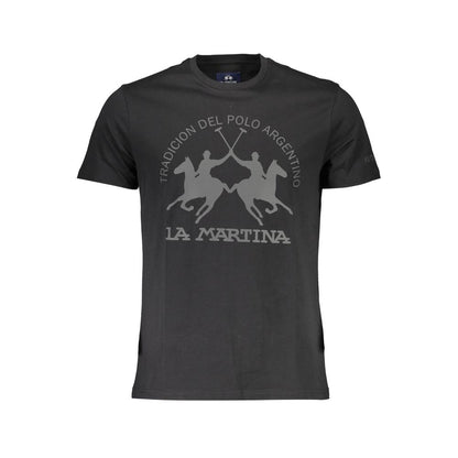 La Martina Black Cotton T-Shirt