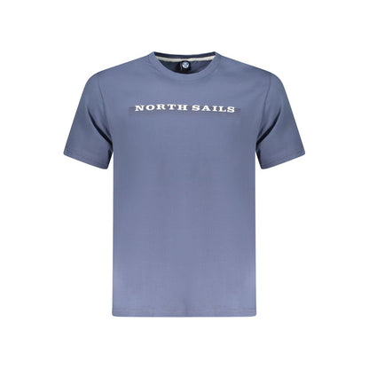 North Sails Blue Cotton Men T-Shirt with logo and crew neck