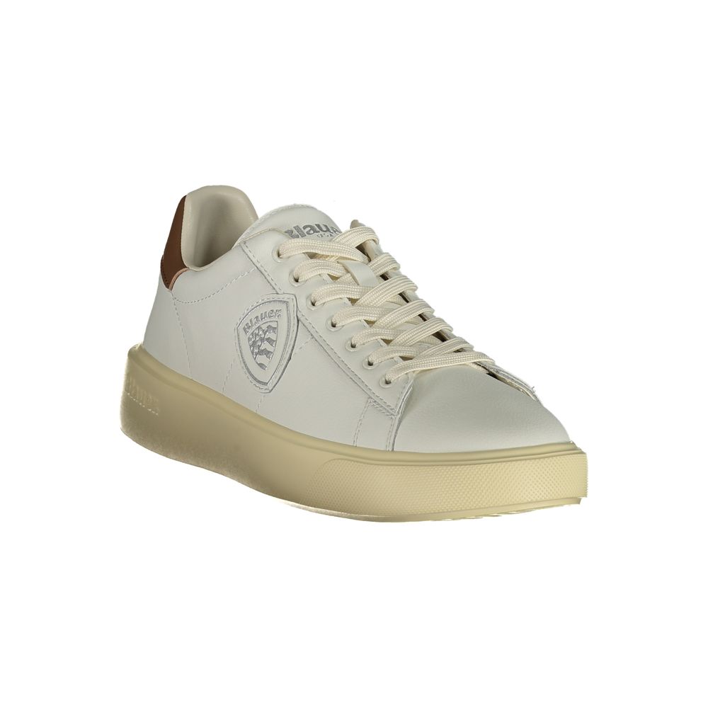 Blauer White Polyester Sneaker