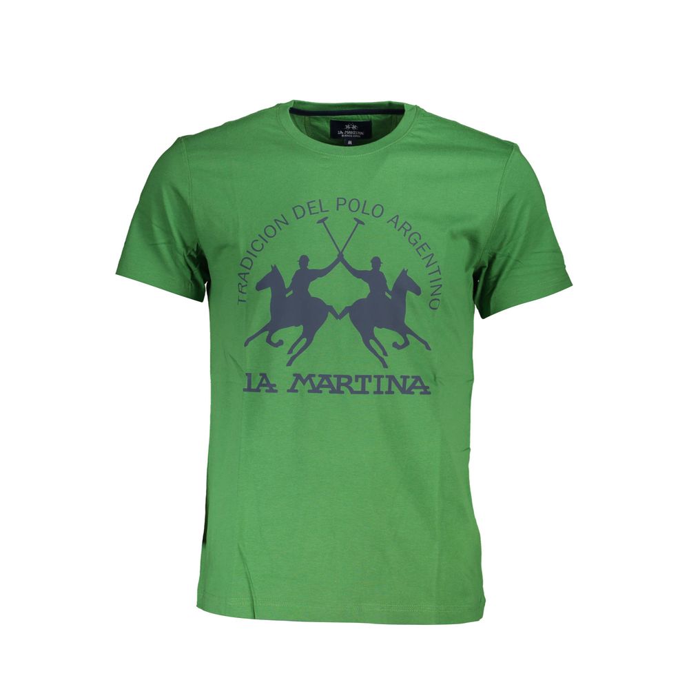 La Martina Green Cotton T-Shirt