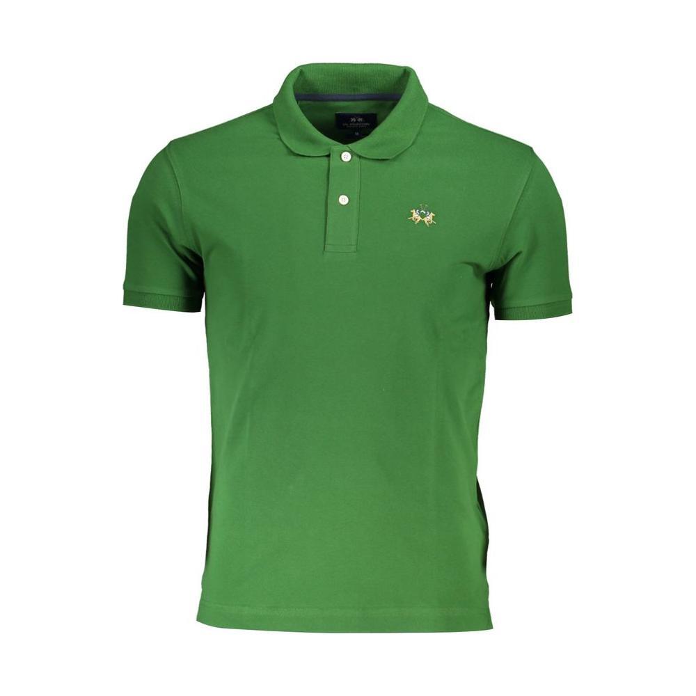 La Martina Sleek Green Slim Fit Polo with Contrast Detail LA-26371-XL