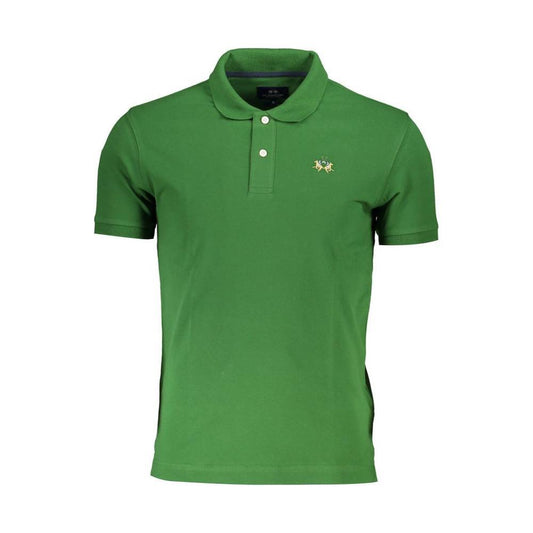 La Martina Sleek Green Slim Fit Polo with Contrast Detail LA-26371-XL
