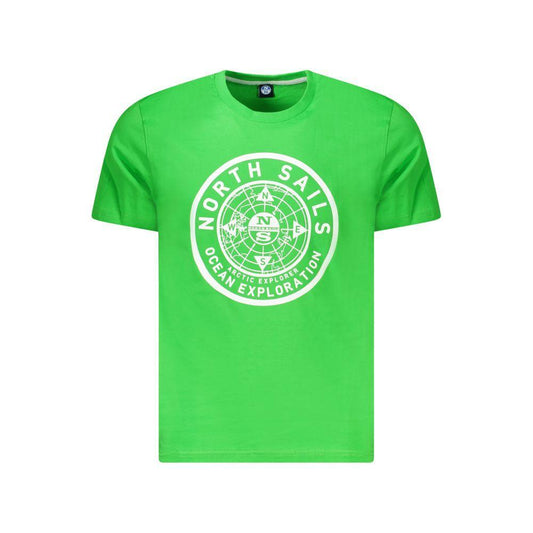 North Sails Green Cotton Men T-Shirt NO-34376-S
