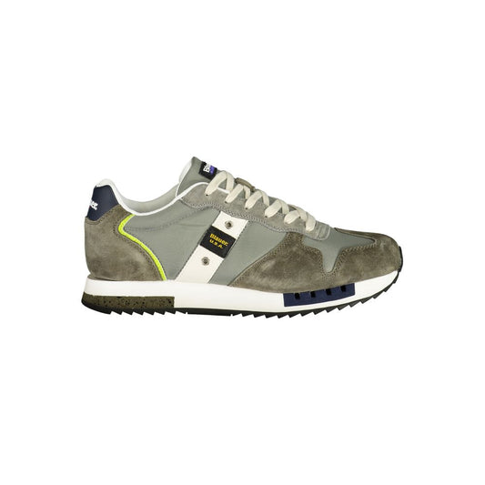Blauer Green Polyester Mens Sneaker with contrasting details and interchangeable lace for personalized style.