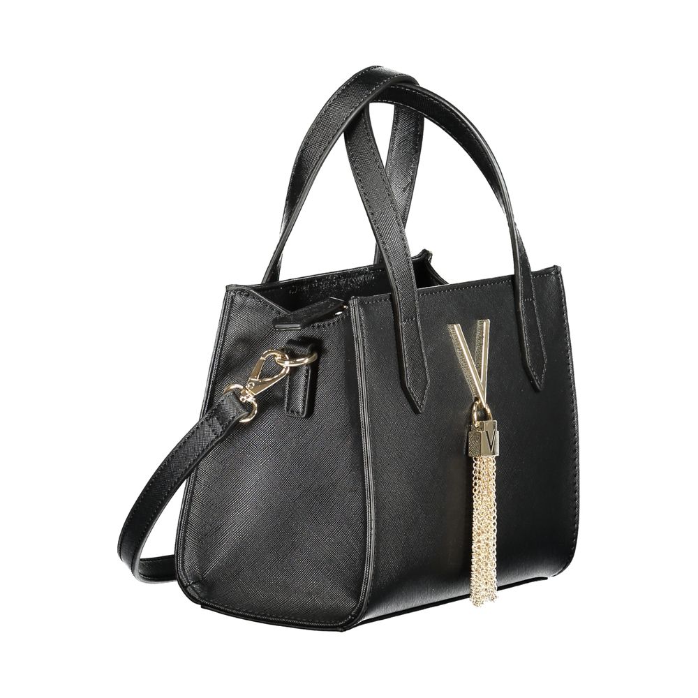 Mario Valentino Black Polyethylene Women Handbag with two handles and detachable shoulder strap