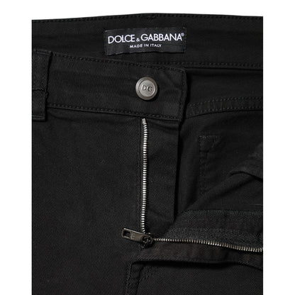 Dolce & Gabbana Black Cotton Mid Waist Denim Jeans