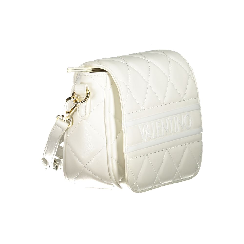 Mario Valentino White Polyethylene Women Handbag with adjustable strap and quilted design