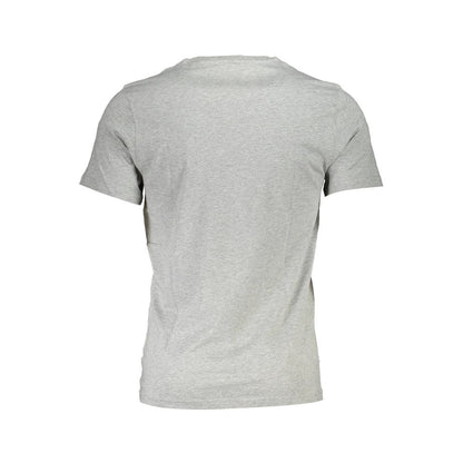 Harmont & Blaine Brown Cotton Men T-Shirt in gray, back view showing short sleeves and classic fit.